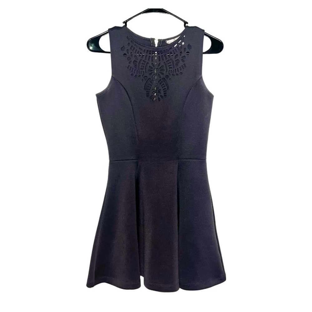 Grey Mini Dress with Cut Out Chest Detail